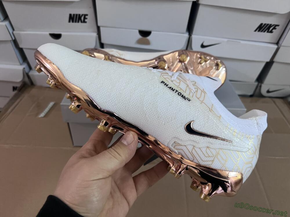 Men's Nike Phantom GX Elite United Golden Pack FG Football Boots - White/Metallic Gold/Black
