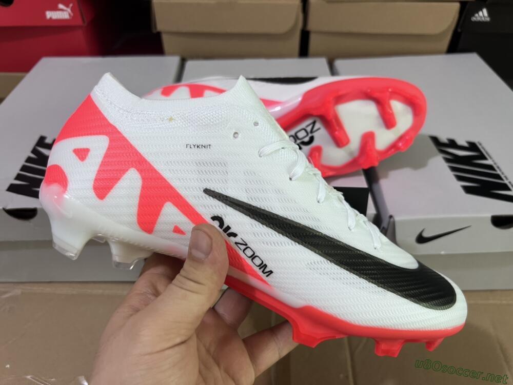 Men's Nike Air Zoom Mercurial Vapor 15 Elite FG Football Boots - White/Black/Red