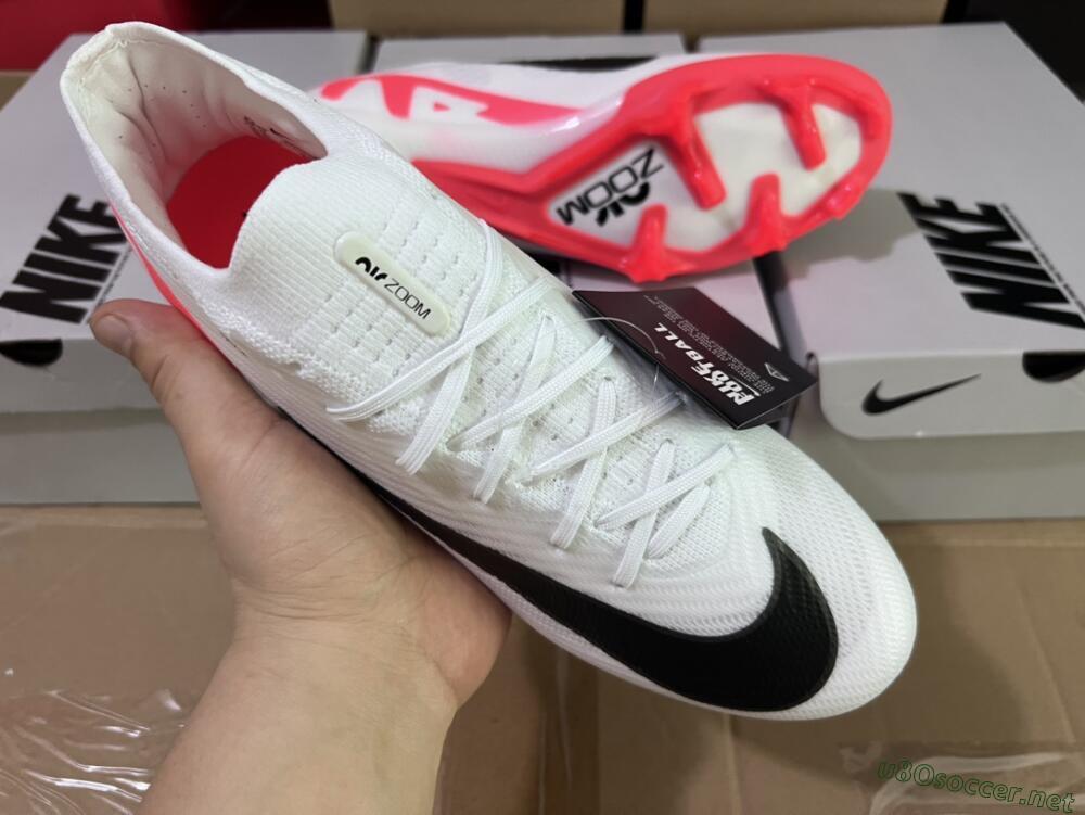 Men's Nike Air Zoom Mercurial Vapor 15 Elite FG Football Boots - White/Black/Red