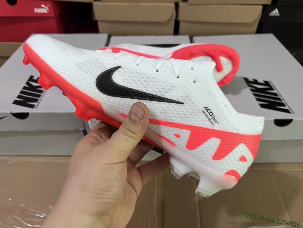 Men's Nike Air Zoom Mercurial Vapor 15 Elite FG Football Boots - White/Black/Red