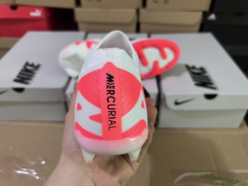 Men's Nike Air Zoom Mercurial Vapor 15 Elite FG Football Boots - White/Black/Red