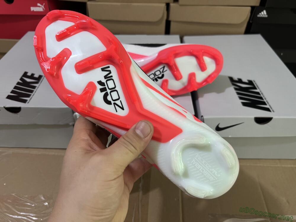 Men's Nike Air Zoom Mercurial Vapor 15 Elite FG Football Boots - White/Black/Red