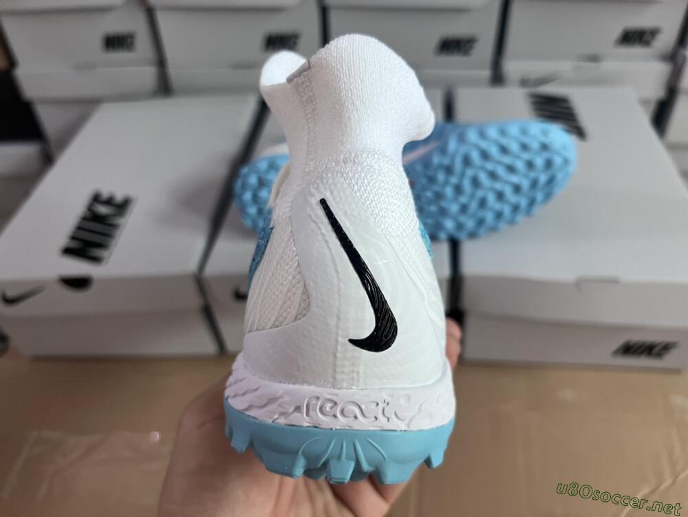 Men's Nike Phantom GX Elite DF Link TF Football Shoes - White/Blue/Pink