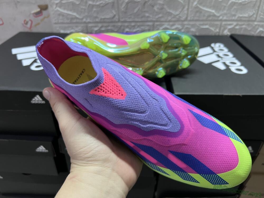 Men's Adidas X Crazyfast+ FG Football Boots - Purple/Pink/Green/Blue
