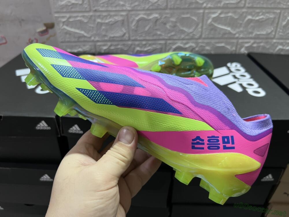Men's Adidas X Crazyfast+ FG Football Boots - Purple/Pink/Green/Blue