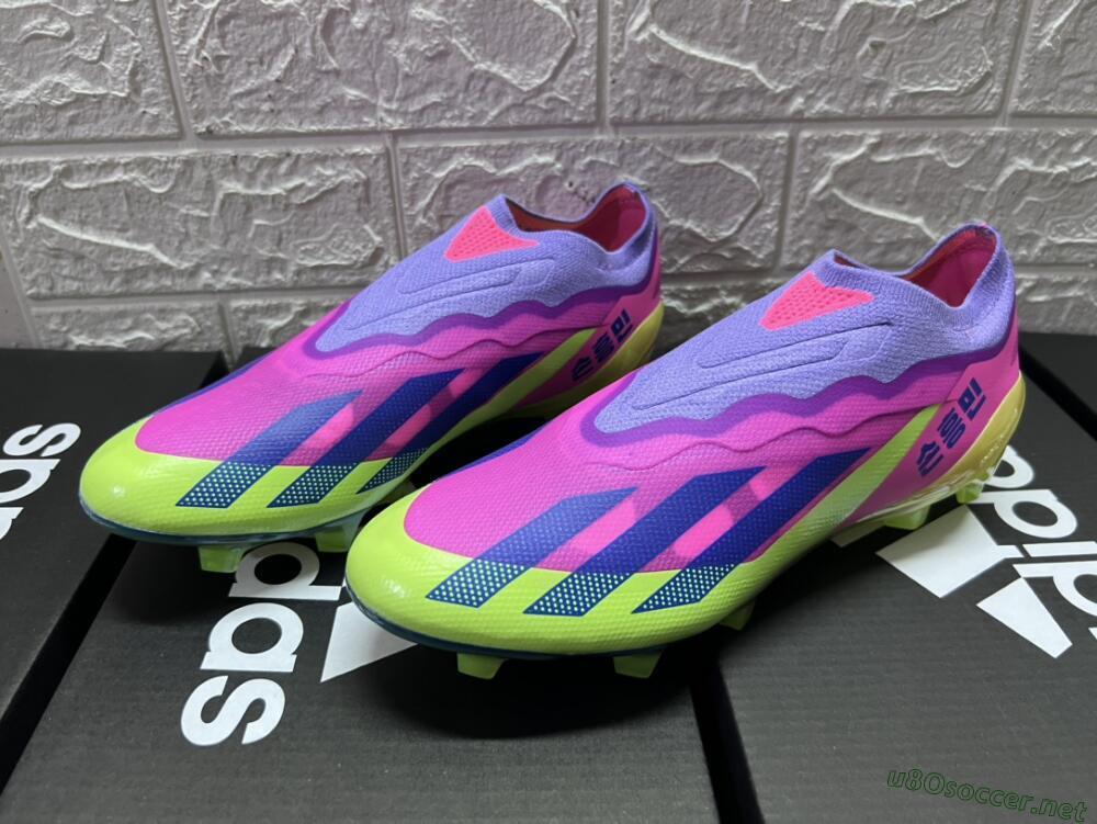 Men's Adidas X Crazyfast+ FG Football Boots - Purple/Pink/Green/Blue
