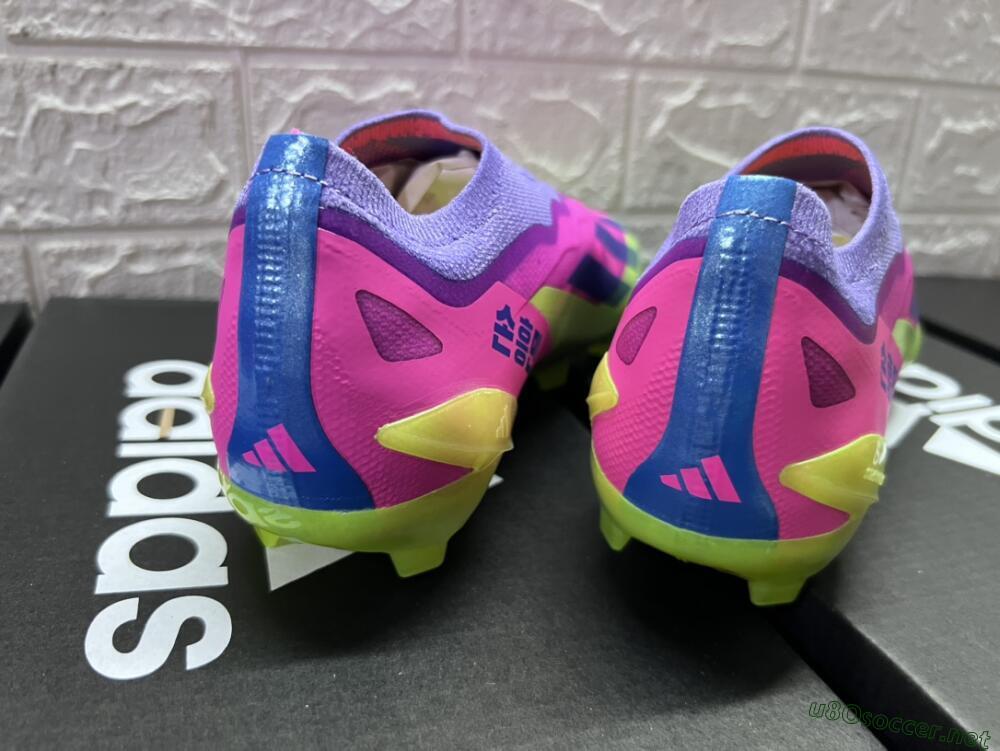 Men's Adidas X Crazyfast+ FG Football Boots - Purple/Pink/Green/Blue