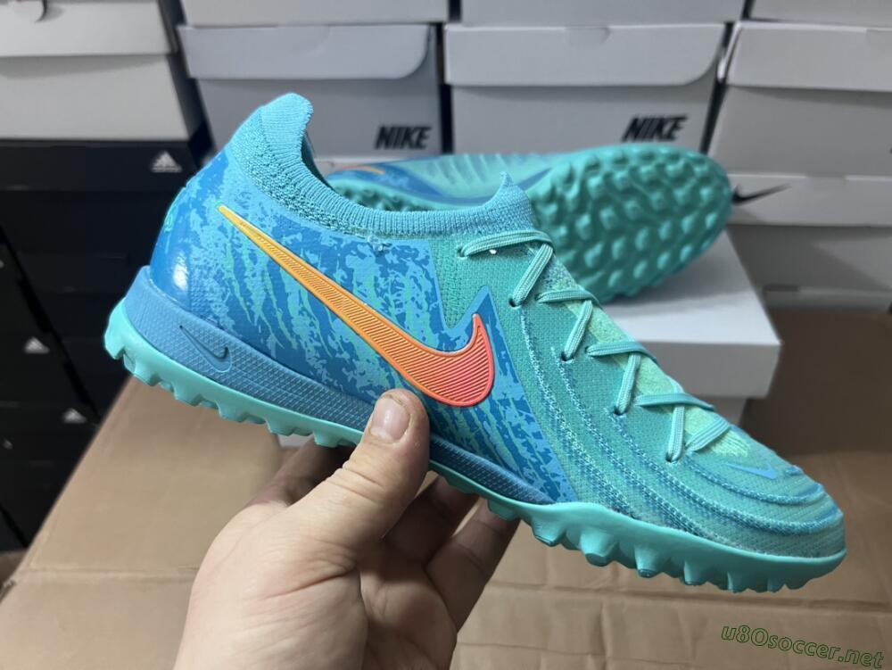 Men's Nike Phantom Luna Elite TF Football Shoes - Jade/Orange/Yellow