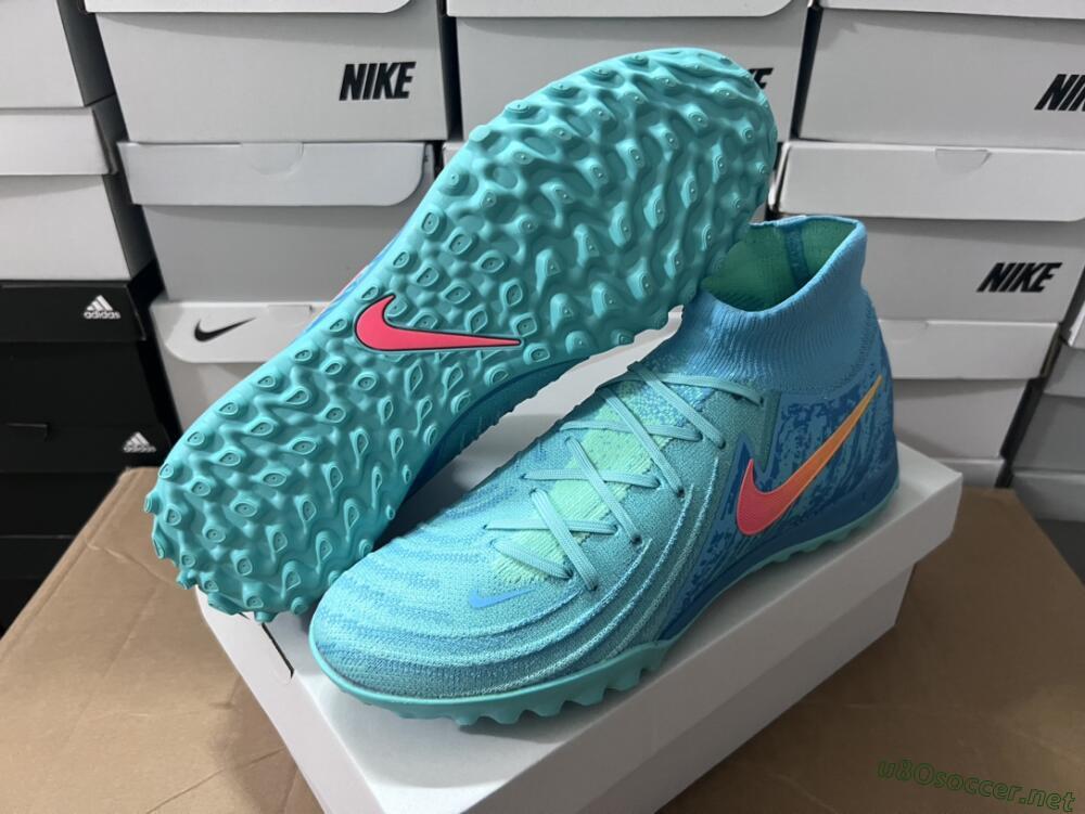 Men's Nike Phantom Luna Elite NU TF Football Shoes - Green/Pink/Orange