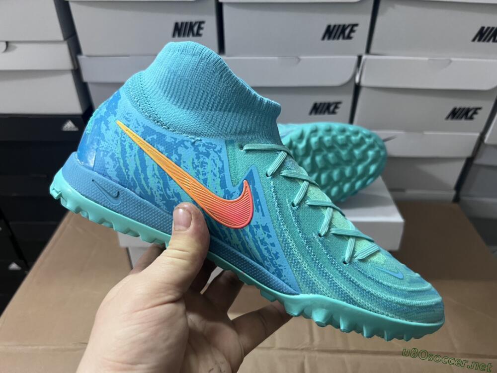 Men's Nike Phantom Luna Elite NU TF Football Shoes - Green/Pink/Orange