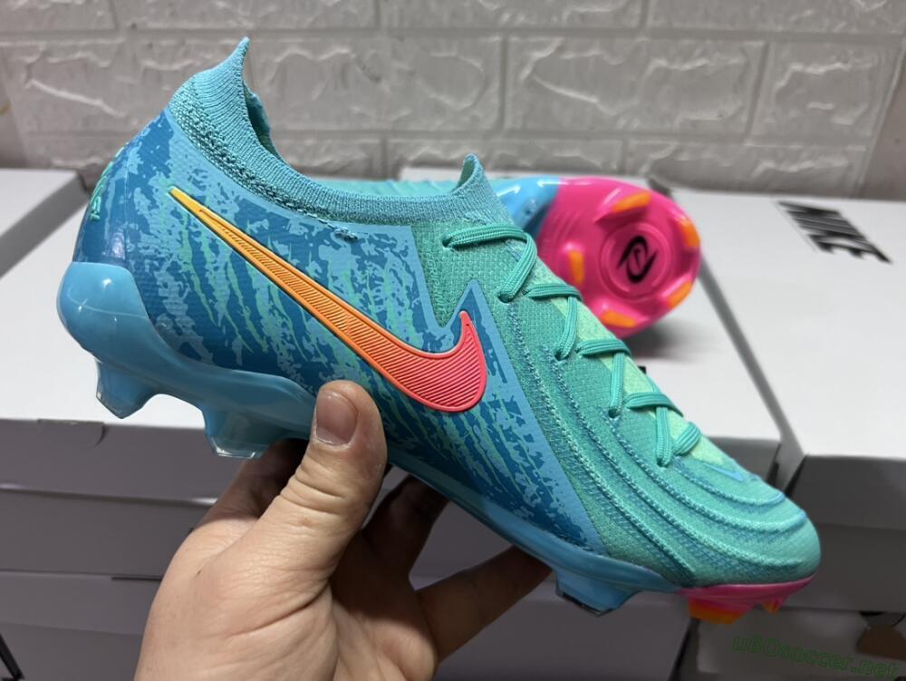 Unisex Nike Phantom Luna 2 Elite Vortex LV8 FG Football Boots - Green/Orange/Black