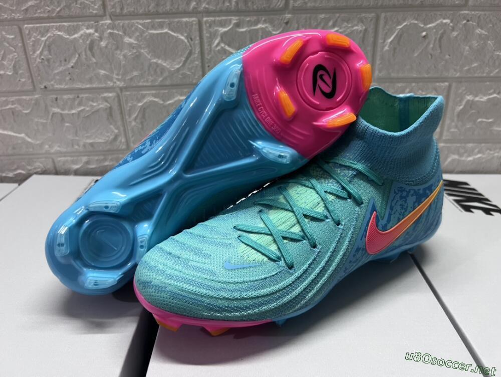 Unisex Nike Phantom Luna 2 Elite Vortex LV8 FG Football Boots - Green/Orange/Black