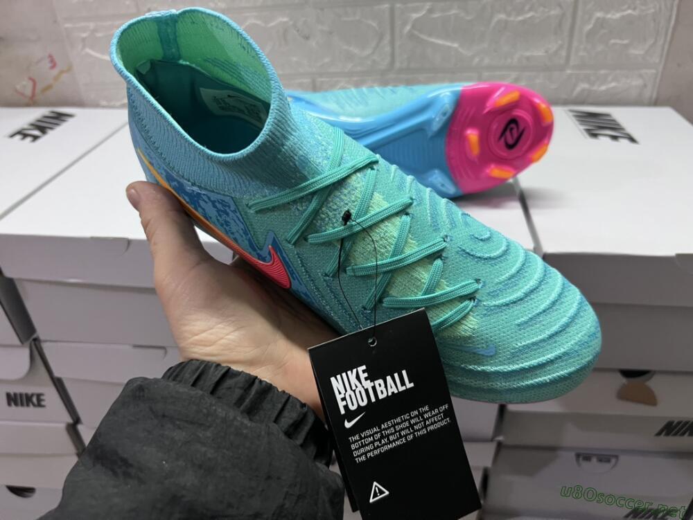 Unisex Nike Phantom Luna 2 Elite Vortex LV8 FG Football Boots - Green/Orange/Black