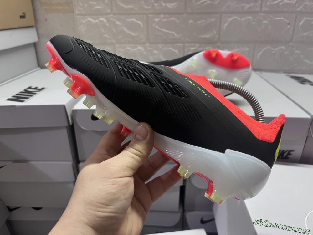 Men's Adidas Predator Elite Laceless FG Football Boots - Black/White/Red