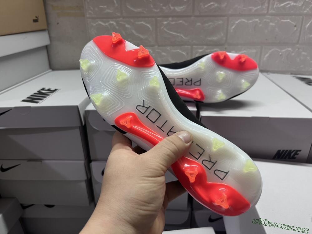 Men's Adidas Predator Elite Laceless FG Football Boots - Black/White/Red