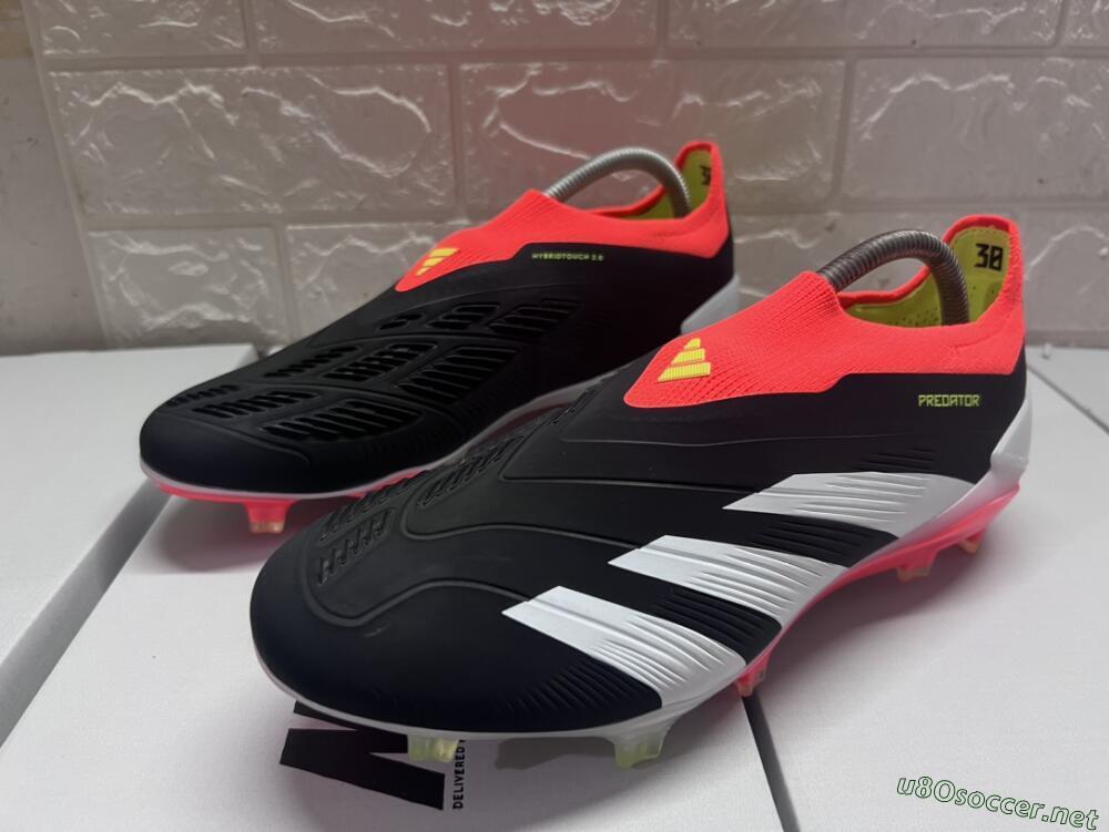 Men's Adidas Predator Elite Laceless FG Football Boots - Black/White/Red