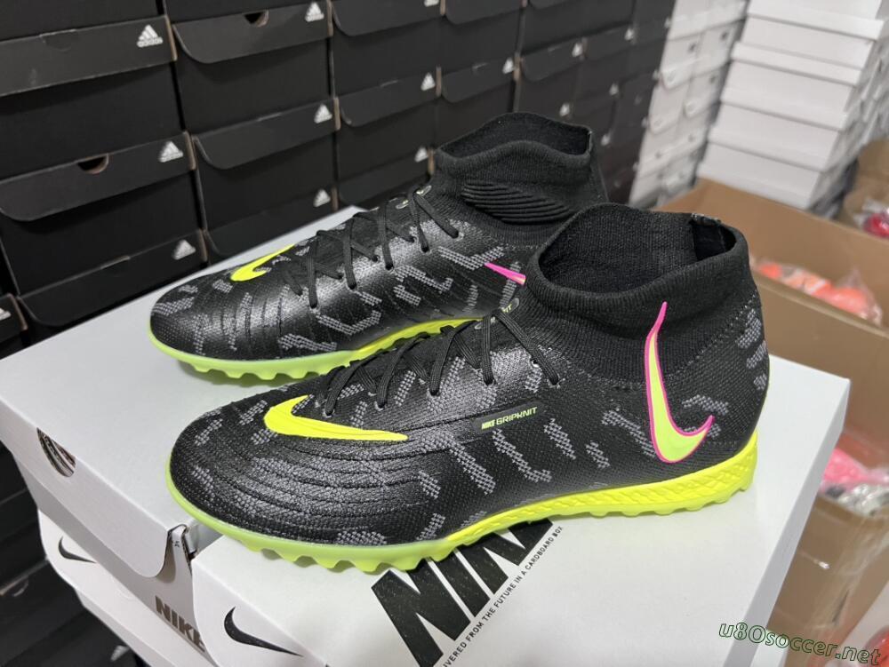 Unisex Nike Phantom Luna 2 Elite TF Football Shoes - Black/Yellow/Pink