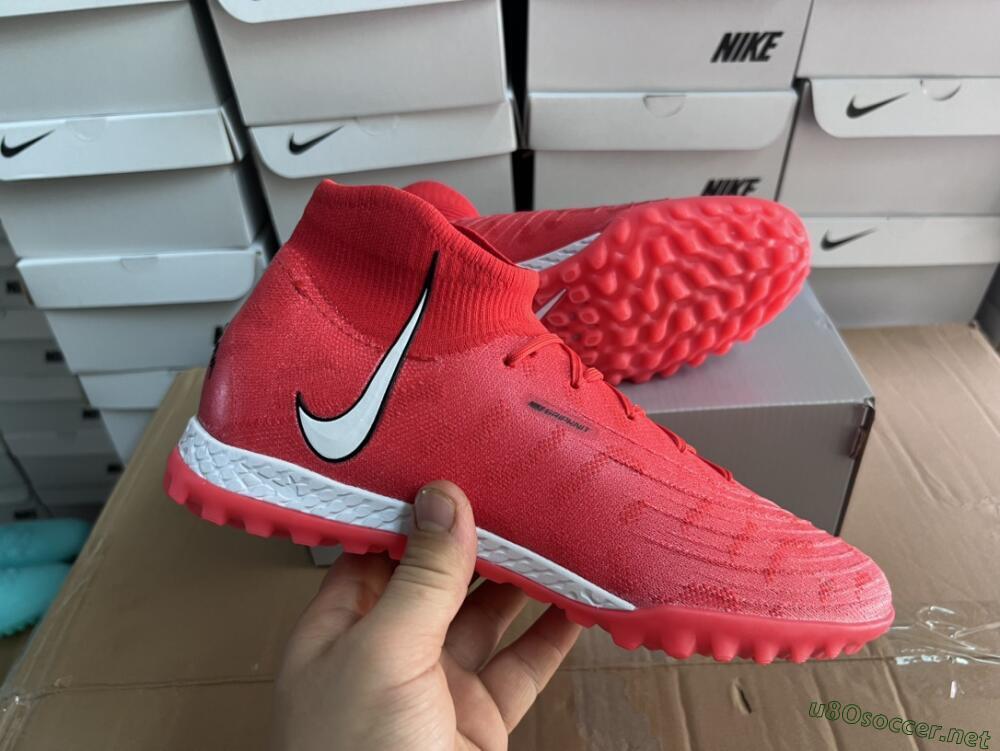 Men's Nike Phantom GX DF Elite TF Football Shoes - Red/Silver/Black