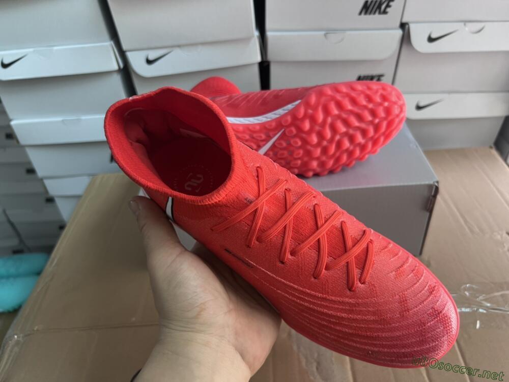 Men's Nike Phantom GX DF Elite TF Football Shoes - Red/Silver/Black