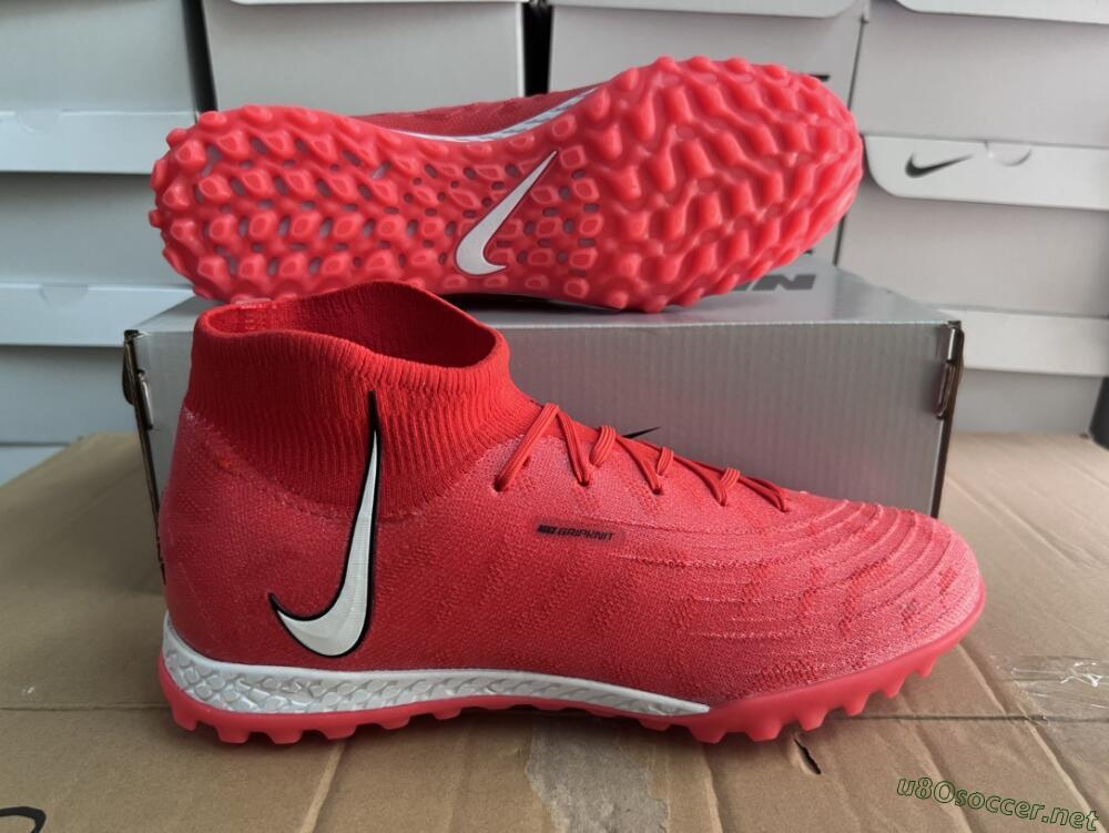 Men's Nike Phantom GX DF Elite TF Football Shoes - Red/Silver/Black