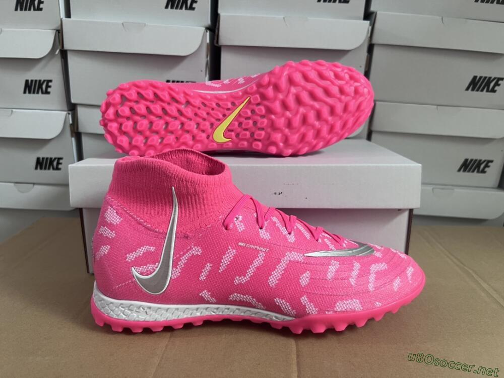 Unisex Nike Phantom Luna 2 Elite TF Football Shoes - Pink/Silver/White