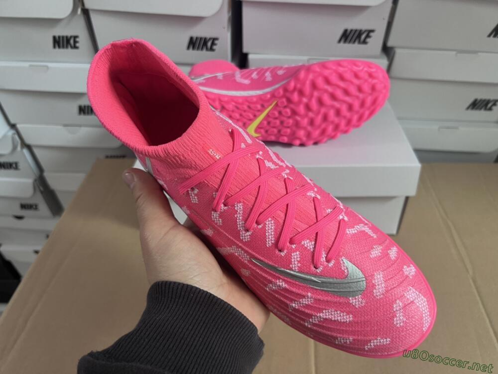 Unisex Nike Phantom Luna 2 Elite TF Football Shoes - Pink/Silver/White