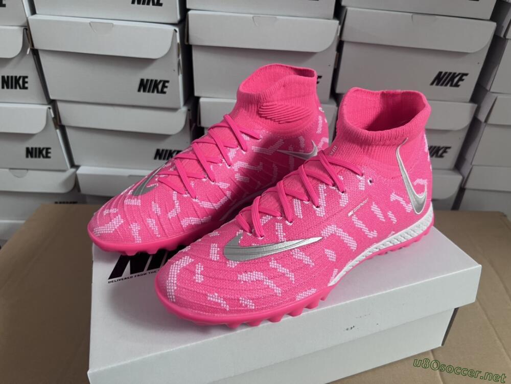 Unisex Nike Phantom Luna 2 Elite TF Football Shoes - Pink/Silver/White