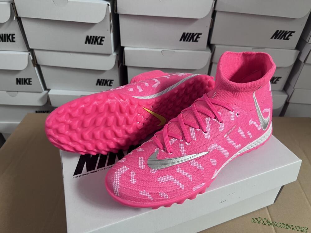 Unisex Nike Phantom Luna 2 Elite TF Football Shoes - Pink/Silver/White