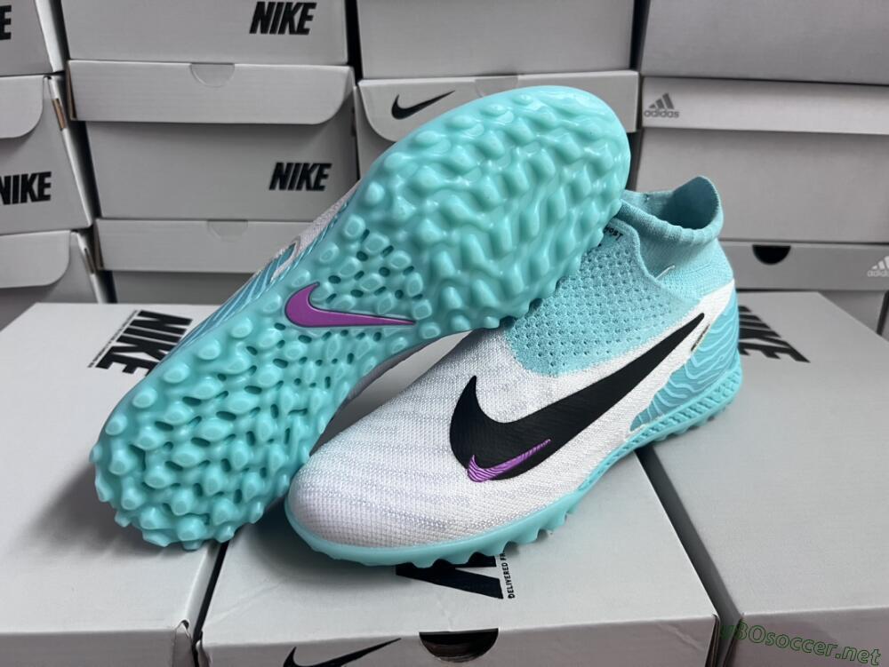 Unisex Nike Phantom GX Elite DF Link TF Football Shoes - White/Black/Jade