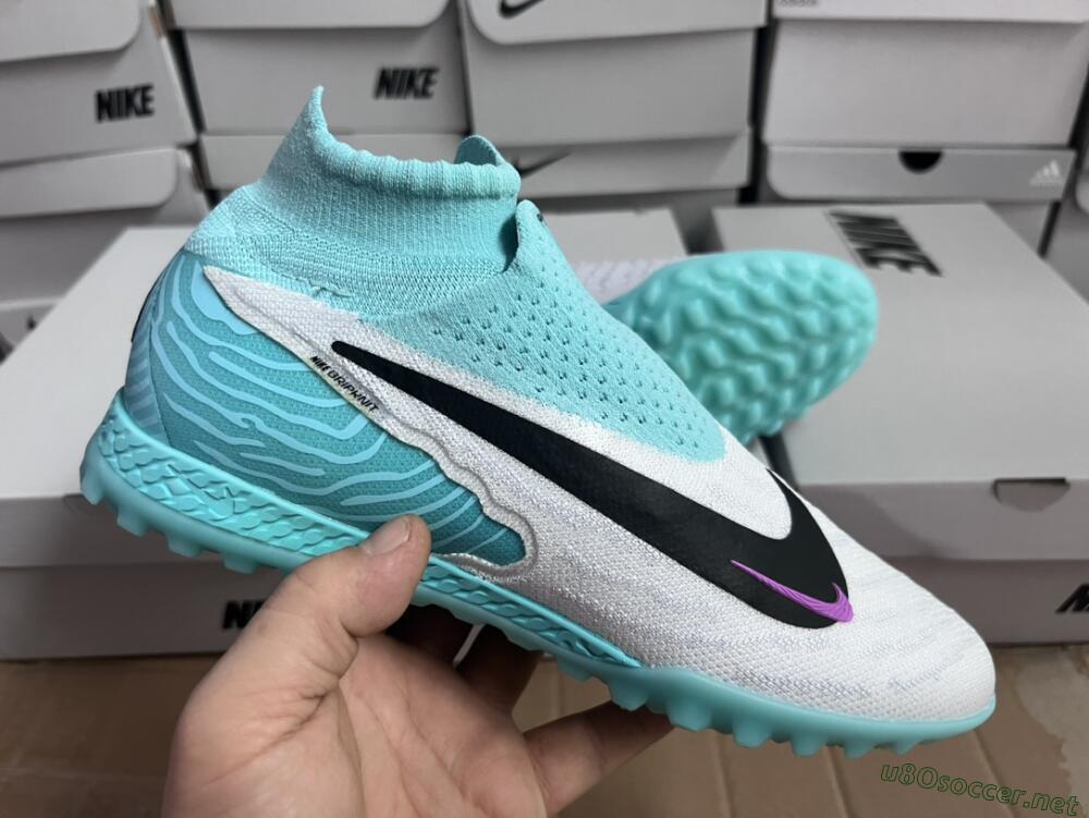 Unisex Nike Phantom GX Elite DF Link TF Football Shoes - White/Black/Jade