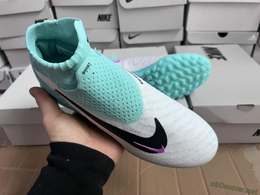 Unisex Nike Phantom GX Elite DF Link TF Football Shoes - White/Black/Jade