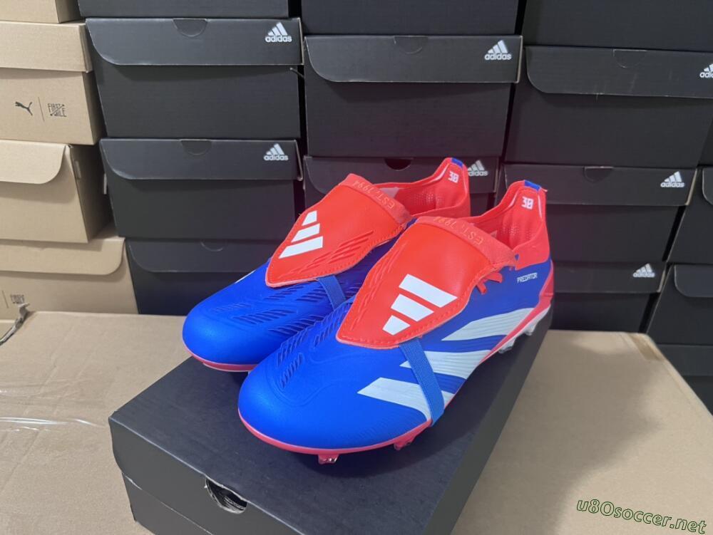 Unisex Adidas Predator Elite Foldover Tongue FG Football Boots - Blue/White/Red