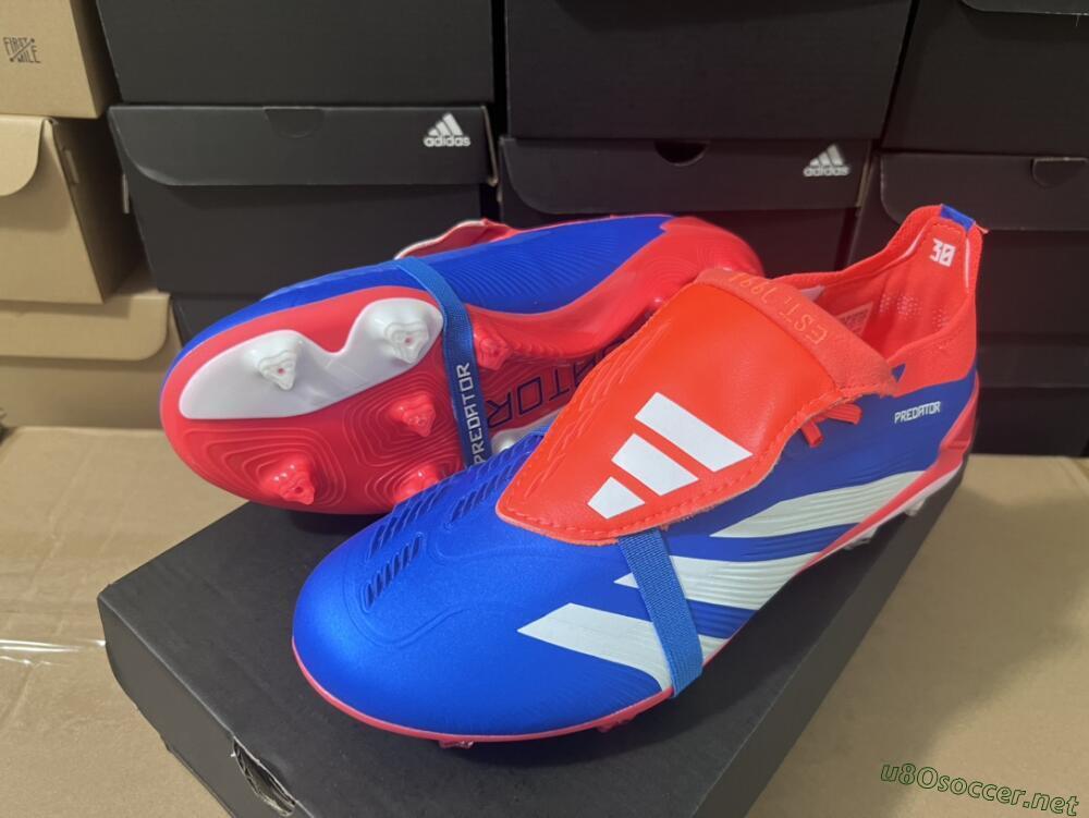 Unisex Adidas Predator Elite Foldover Tongue FG Football Boots - Blue/White/Red