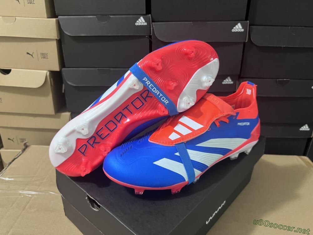 Unisex Adidas Predator Elite Foldover Tongue FG Football Boots - Blue/White/Red