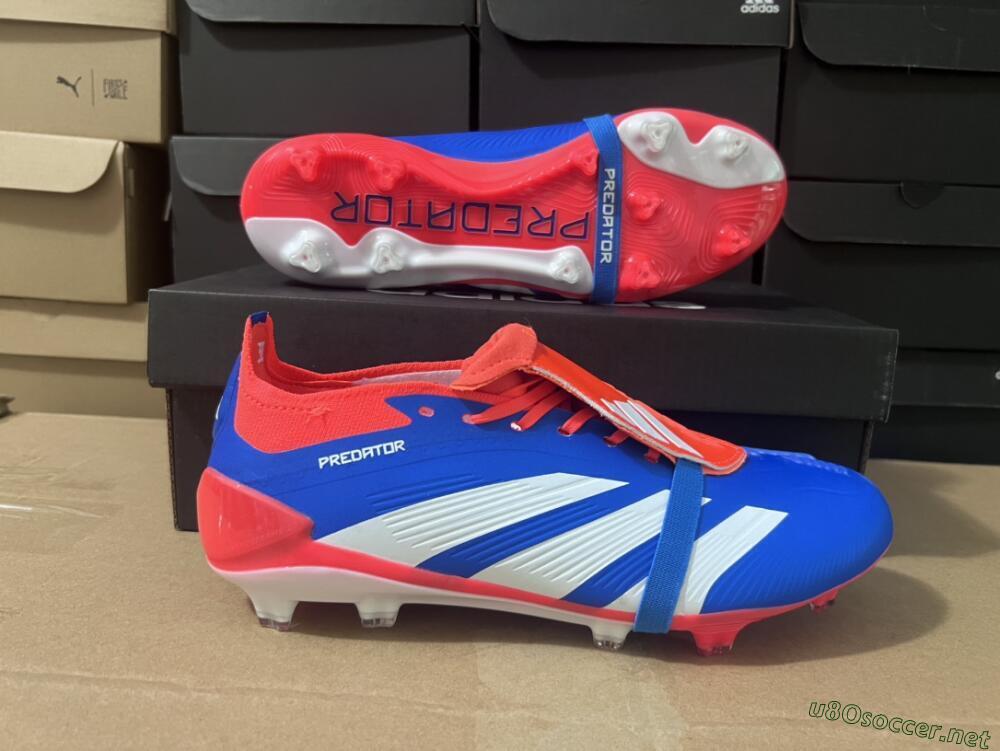 Unisex Adidas Predator Elite Foldover Tongue FG Football Boots - Blue/White/Red