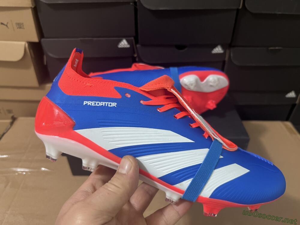 Unisex Adidas Predator Elite Foldover Tongue FG Football Boots - Blue/White/Red