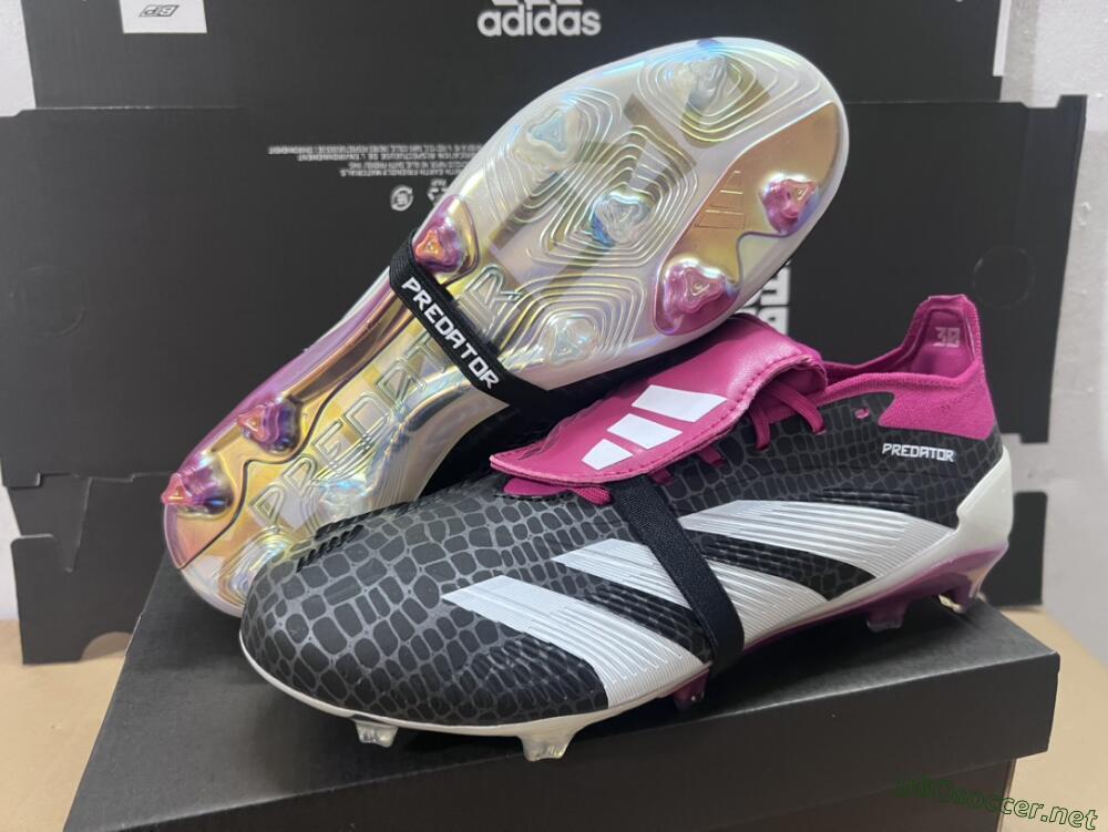 Men's Adidas Predator Accuracy+ FG Football Boots - Black/White/Purple