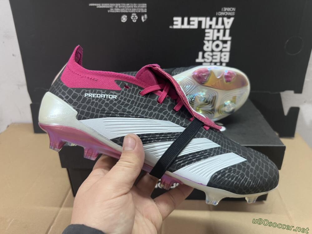 Men's Adidas Predator Accuracy+ FG Football Boots - Black/White/Purple