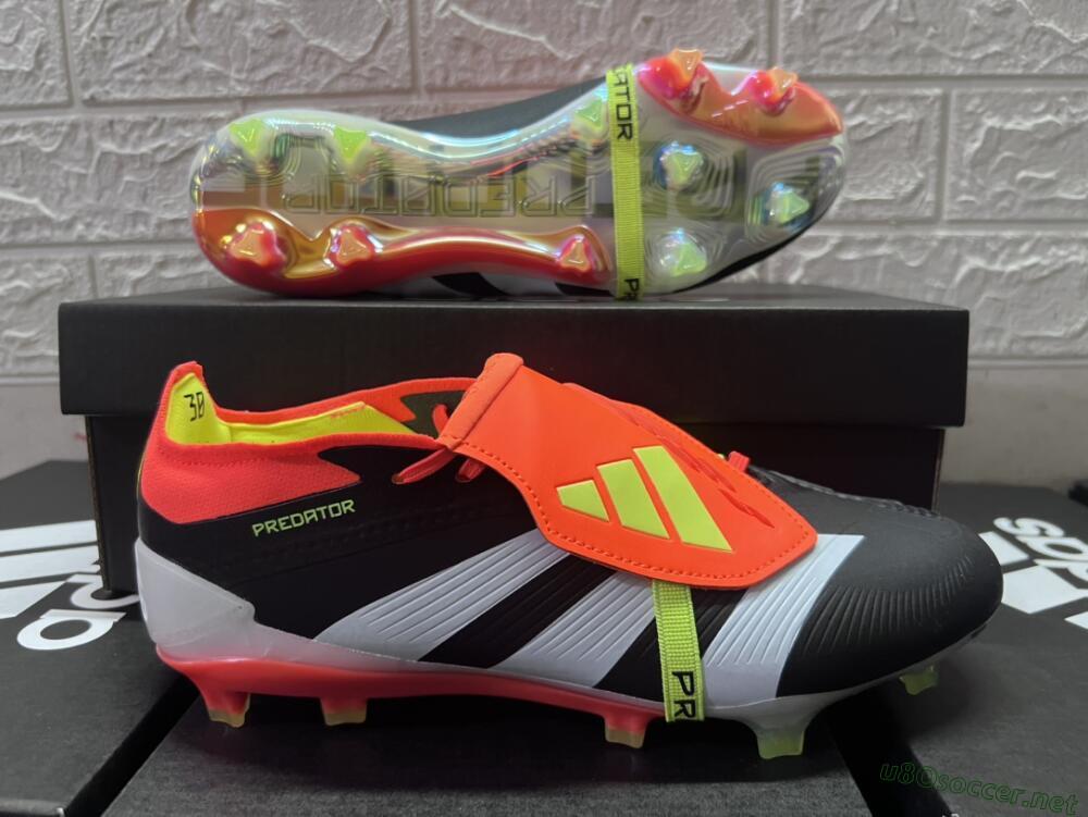 Men's Adidas Predator Elite Foldover Tongue FG Football Boots - White/Black/Red