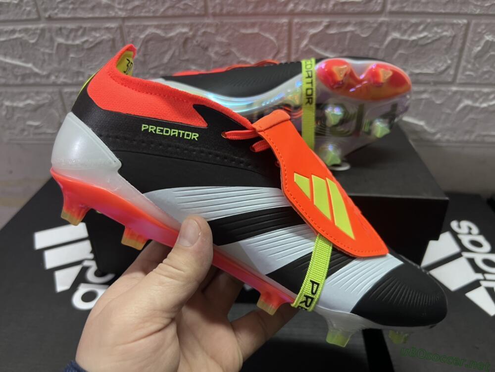 Men's Adidas Predator Elite Foldover Tongue FG Football Boots - White/Black/Red