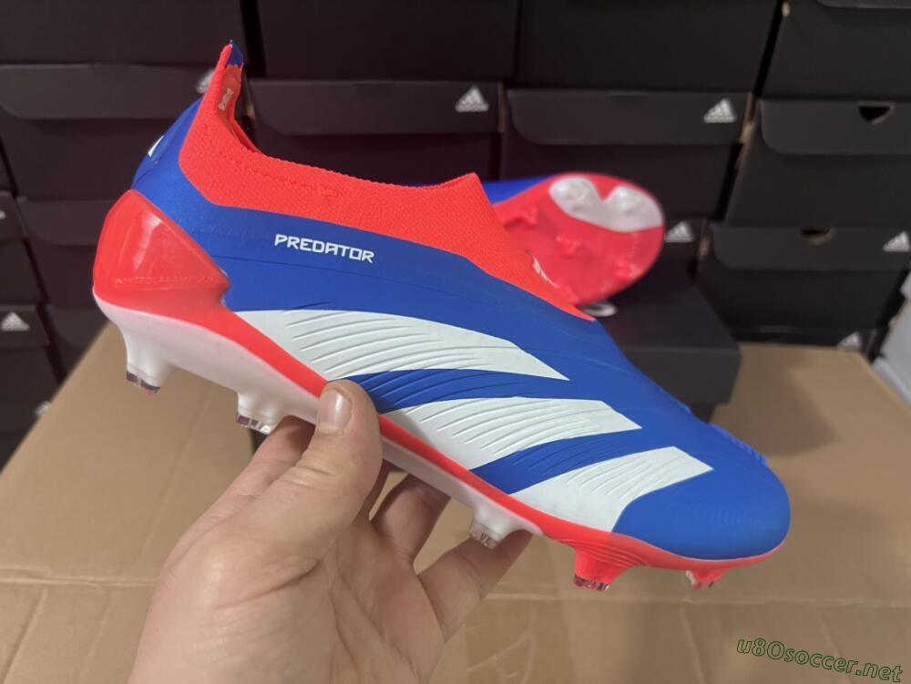 Men's Adidas Predator Elite Laceless FG Football Boots - Blue/White/Red