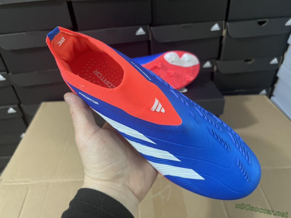 Men's Adidas Predator Elite Laceless FG Football Boots - Blue/White/Red
