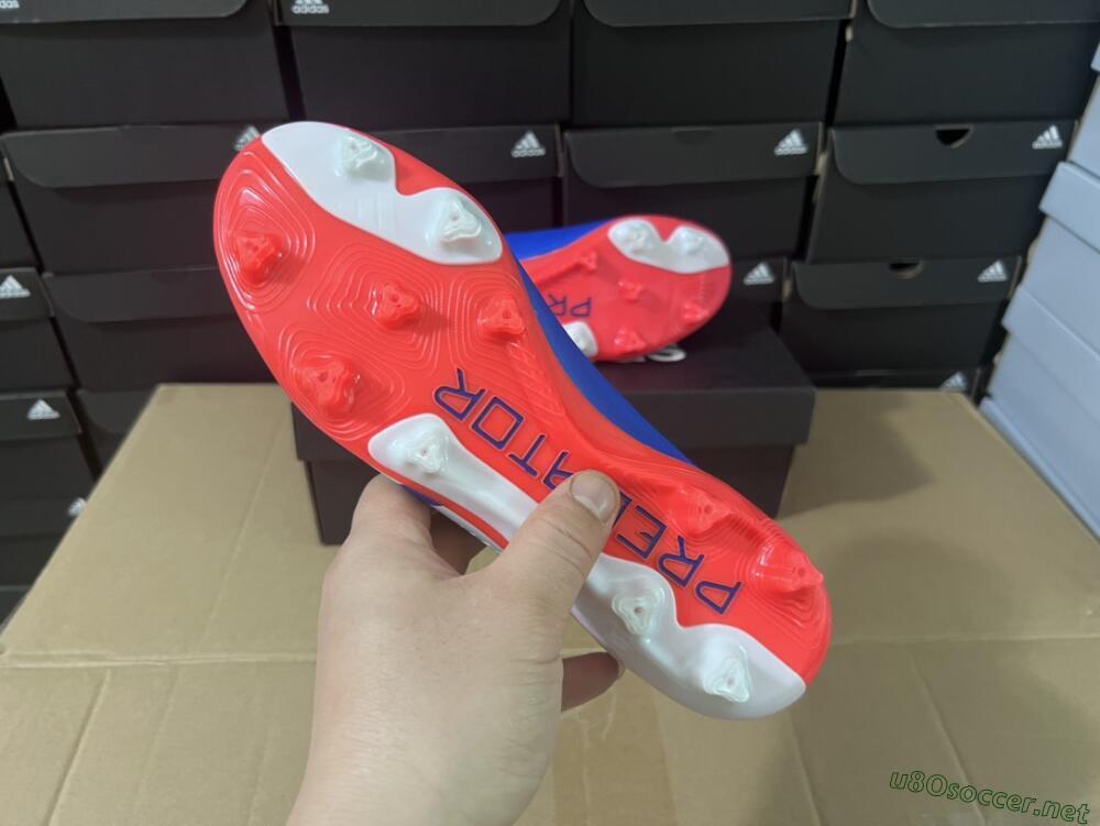 Men's Adidas Predator Elite Laceless FG Football Boots - Blue/White/Red