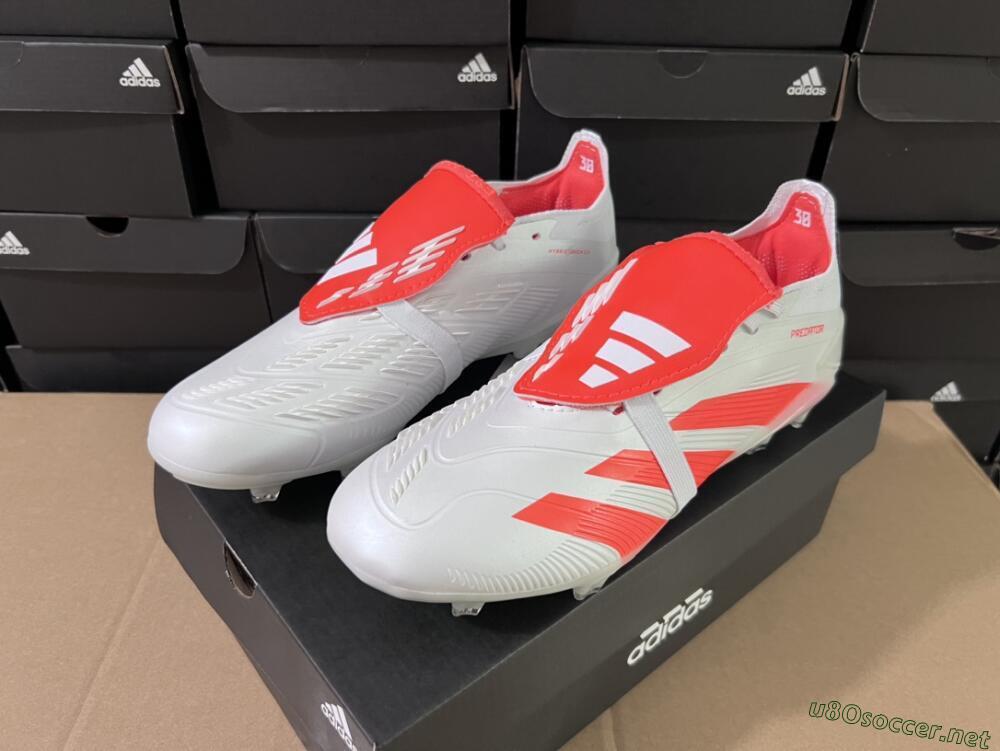 Unisex Adidas Predator Elite Foldover Tongue FG Football Boots - Beige/White/Red
