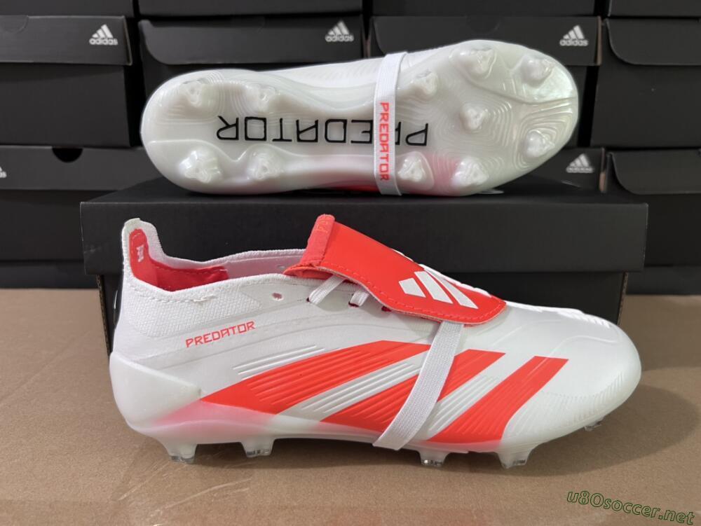 Unisex Adidas Predator Elite Foldover Tongue FG Football Boots - Beige/White/Red