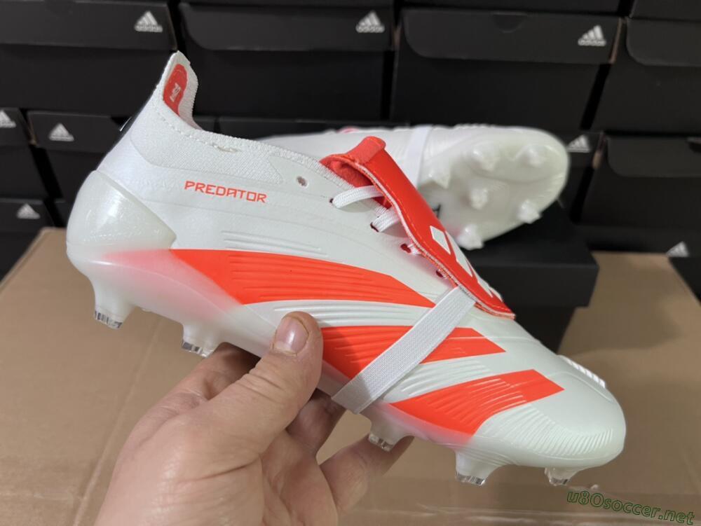Unisex Adidas Predator Elite Foldover Tongue FG Football Boots - Beige/White/Red