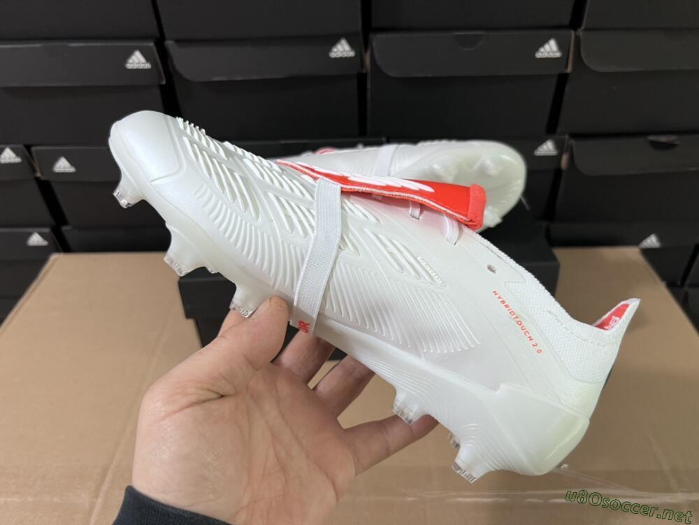 Unisex Adidas Predator Elite Foldover Tongue FG Football Boots - Beige/White/Red