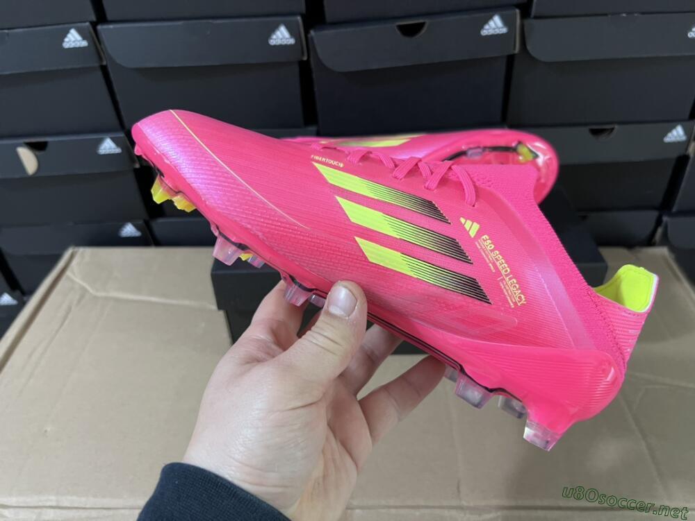 Unisex Adidas F50 Adizero FG Football Boots - Pink/Yellow/Black