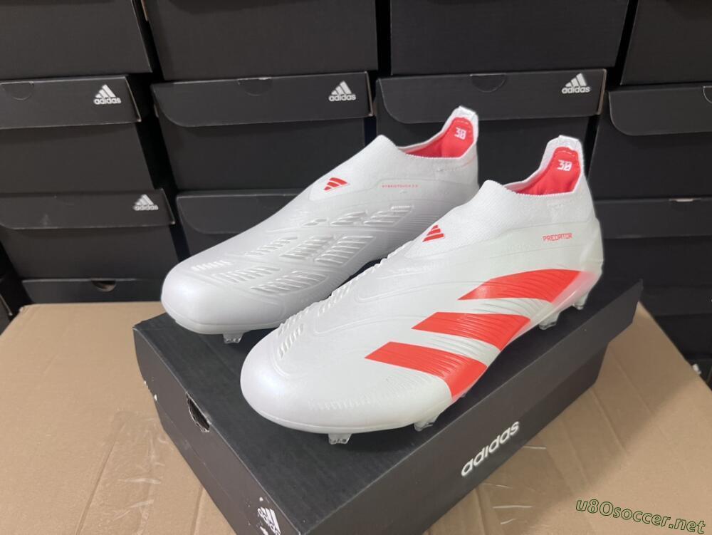 Unisex Adidas Predator Accuracy+ FG Football Boots - Beige/White/Red