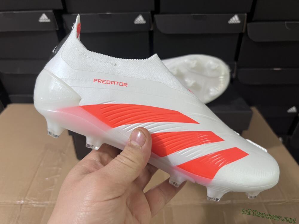 Unisex Adidas Predator Accuracy+ FG Football Boots - Beige/White/Red
